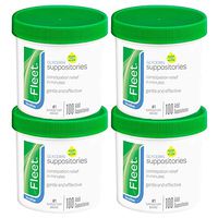 Fleet Laxative Glycerin Suppositories for Adult Constipation Relief, 100 Count, 4 Pack