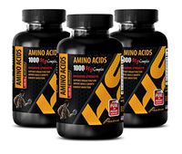 Muscle gain - Amino ACIDS 1000MG Complex - Energy and Muscle Mass Strength Boost - Amino Acid Supplement - 3 Bottles (300 Capsules)