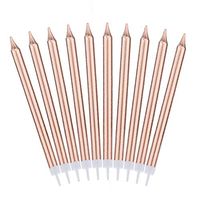 10PCS Birthday Metallic Candles Number in Holder Cake Decor for Party