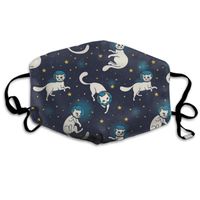 Cosmic Cute Cat With Galaxy Space Mouth Mask Kids Kids Earloop Face Mask Boy Mouth Mask Earloop Mask Kids Washable And Reusable With Adjustable Ear Loops
