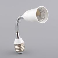 Gladle E27 to E27 Light Lamp Bulb Flexible Extension Adaptor Converter (White,20cm)