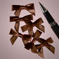 Mini Satin Bows - 1 3/8 Inch Width (50, Seal Brown)