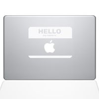 The Decal Guru Name Tag MacBook Decal Vinyl Sticker - 15" MacBook Pro (2015 & Older) - White (1135-MAC-15P-W)