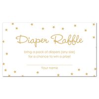 MyExpression.com 48 cnt Twinkle Twinkle Little Star Diaper Raffles (Gold Color on White)
