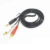 Orcbee_1.5m 5 ft Y 3.5mm Male Plug to Dual 2RCA Jack Cable Stereo PC Audio Splitter Aux