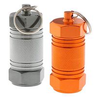 NATFUR 2pcs Waterproof Aluminum Medicine Container Pill Holder Box Bottle Key Chain for Women Cute for Girls Elegant Novelty Lovely Beauteous