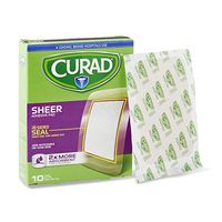 Curad Sheer Adhesive Bandages, Discreet, 4-Sided Seal, Absorbent Pad, 3" x 4", 10Ea (Pack of 24)