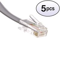 GOWOS (5 Pack Telephone Cord (Data), RJ45, Silver Satin, Straight, 7 Feet