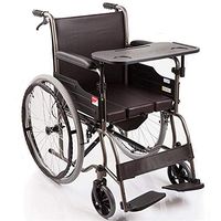 ChenCheng Wheelchair Foldable Solid tire Soft seat with Dining Table Full Steel Tube Reinforcement Old Age Step Wheelchair Medical Supplies
