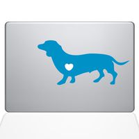 The Decal Guru I Love My Dachshund Decal Vinyl Sticker, 12" MacBook, Light Blue (1479-MAC-12M-LB)