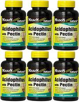 Mason Vitamins Acidophilus with Pectin 100 Capsules per Bottle Pack of 6 Total 600 Capsules