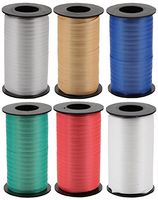 6-Color Pack - White, Silver, Gold, Red, Emerald & Royal Blue - Berwick Splendorette Crimped Curling Ribbon - 500 yards each