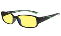 Eyekepper 94% Blue Light Blocking Readers, Yellow Tinted Lens Computer Glasses (Black/Green Arm +2.50)