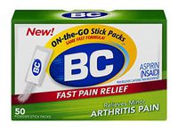 BC Powder | Fast Pain Relief | Arthritis | Aspirin (NSAID) & Caffeine | 50 Count