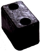 Durable Corporation Rubber Molded Trailer Bumper, Rectangular, 2 Holes, 5-3/4" Length, 3-5/8" Width, 3-1/2" Depth