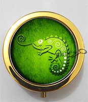 BlackKey Chameleon 3-Compartment Decorative Pocket Gift Box Case Organizer for Pill, Color 2 -2232