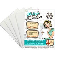 Molly's Marvelous Cloth, Streak-Free, Lint-Free Microfiber Cleaning Cloth, Polishing Cloth for Glass, Stainless Steel, Use for Kitchen, Bath, Cars, Detailing, Reusable (White, 4pk)