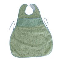 Washable Adult Saliva Towel Elderly Bib with Catch Pocket Eating Aid Apron - Green