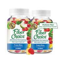 Fiber Choice Fruity Bites Fiber Gummies, #1 Gastroenterologist Recommendedⱡ, Helps Support Regularity*, Prebiotic Fiber Helps Support Immune Function*, Gelatin Free, 90 Count Assorted Fruit (2 Pack)