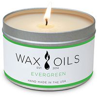 Wax and Oils Soy Wax Aromatherapy Scented Candles (Evergreen) 8 Ounces. Single