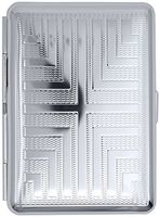 Silver Cross Angles (14 Kings) Metal-Plated Elastic Bands Cigarette Case & Stash Box