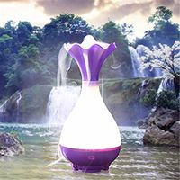 LUCKYFINE Essential Oil Diffuser USB Humidifier Jade Vase Aromatherapy Diffuser Mist Maker with Light Purple