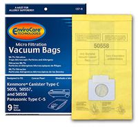 EnviroCare Replacement Micro Filtration Vacuum Cleaner Dust Bags for Kenmore Canister Type C or Q 50555, 50558, 50557 and Panasonic Type C-5 9 Pack
