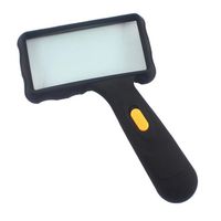 GY LED Handheld Magnifying Glass with 2 Lights, Rectangular Magnifier with 5X 5.5 Inches Lens Reading Magnifying Glass Lamp for Books Jewellery Work Maps