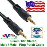 Stereo Cable, 3 Ft 3.5mm (1/8") Stereo Male/Male Mini Plug Patch Cable