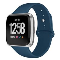 Kmasic Sport Band Compatible with Fitbit Versa/Fitbit Versa 2/Fitbit Versa Lite Edition, Soft Silicone Strap Replacement Wristband Versa Smart Fitness Watch, Royal Blue, Small