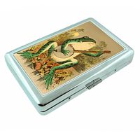 Perfection In Style Metal Silver Cigarette Case Vintage Frogs Design 001