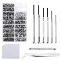 Krois Eyeglass Repair Kit Sunglasses Repair Kit with 6Pcs Precision Screwdriver Tool Set, 1000PCS Glasses Screw Kit and Tweezer for Sunglass,Spectacles,Watch and Other Small Electronics Repair
