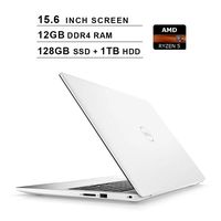 2020 Dell Inspiron 15 5000?15.6 Inch FHD 1080P Laptop, AMD 4-Core Ryzen 5 2500U up to 3.6 GHz, AMD Radeon Vega 8, 12GB DDR4 RAM, 128GB SSD (Boot) + 1TB HDD, HDMI, Bluetooth, WiFi, Windows 10,?White