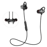 Bluetooth Headphones Sport, Wireless Earbuds with Mic Sweatproof Super Bass and Noise Cancelling Magnetic Earphones with Removable Ear Hook Cancellation for Cell Phones Workout Running (9H Playtime)