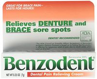 Benzodent Dental Pain Relieving Cream - 0.25 oz, 3 Pack