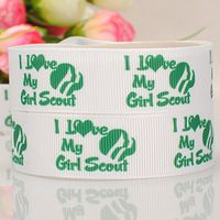 10 Yards7/8"22mm girl scout sign cartoon Printed Gift Grosgrain Ribbon