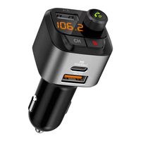 Pamyvia- (Upgraded) Bluetooth FM Transmitter for Car, Wireless Audio Adapter, Car Charger with USB-C PD3.0 & Quick Charge 3.0 Port, Bluetooth 5.0, Bass Booster, 3 USB Ports，U Disk, Hands-Free Calling
