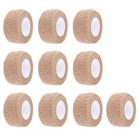 ESUPPORT 1 Inches X 5 Yards Skin Self Adherent Cohesive Wrap Bandages Adhesive Wounds Strong Elastic First Aid Tape for Sport Wrist Ankle 10 Count