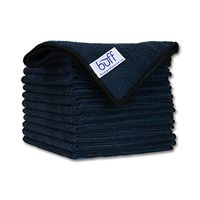 12" x 12" Buff Pro Multi-Surface Microfiber Cleaning Cloths | Black - 12 Pack | Premium Microfiber Towels for Cleaning Glass, Kitchens, Bathrooms, Automotive
