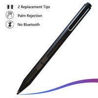 Uogic Surface Pen with MPP, 1500hrs Using Time, 1024 Pressure Sensitivity Stylus Pen, Aluminum Body Active Stylus, Soft Touch Nibs, Streamlined Shape, Stylus for Surface Pro/GO, Surface Pro 4.(Black)
