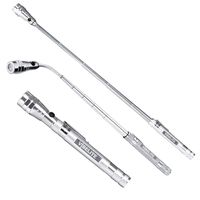Magnet 3 LED Magnetic Pickup tool, Telescoping Flexible Extensible Led Flashlights,Perfect Mechianic pick-up tools gifts for men, 4 x LR44 Batteries (Included), Silver
