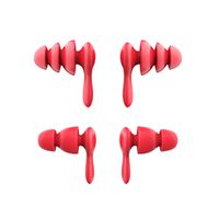 KOqwez33 2 Pairs of Soft Silicone Earplugs, Sound Insulation Travel Noise Cancelling Ear Plugs for Sleeping Snoring Travel Concerts Studying Loud Noise Work Red