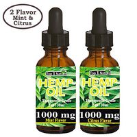 (2-Pack) 1000mg Hemp Oil for Pain & Stress Relief - 1000mg of Pure Hemp Oil - Grown & Made in USA - 100% Natural Hemp Drops - 100% THC Free
