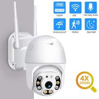 Outdoor WiFi Security Camera, 1080P Pan Tilt Zoom Surveillance CCTV IP Weatherproof PTZ Camera with Two Way Audio Motion Detection Colorful Night Vision