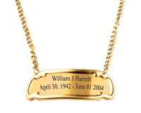 Customized Engraved Brass Name Tag for Cremation Urn, Hanging Name Tag for Adult urn for Human Ashes - (Gold)