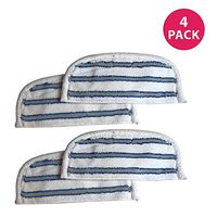 Think Crucial Replacement Pads Compatible with Bissell 46B4 Series, Striped Microfiber Pad Part Fits Steam & Sweep Hard Floor Cleaners, Compatible with Parts # 75F5, 2032200 & 203-2200 (4 Pack)