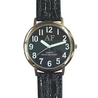 Unisex Low Vision Silver Tone Watch w/Black Face