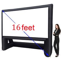 16' Inflatable Outdoor Projector Movie Screen - Package with Rope, Blower + Tent Stakes - Great For Outdoor Backyard Pool Fun (16 feet)