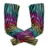 WXLIFE Colorful Rainbow Zebra Print Sun Uv Protection Sport Arm Sleeves for Men Women Kids Running Basketball Cycling Arm Warmer Sleeves 1 Pair
