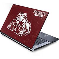 Skinit Decal Laptop Skin for Generic 12in Laptop (10.6in X 8.3in) - Officially Licensed College Mississippi State Bulldogs Distressed Design